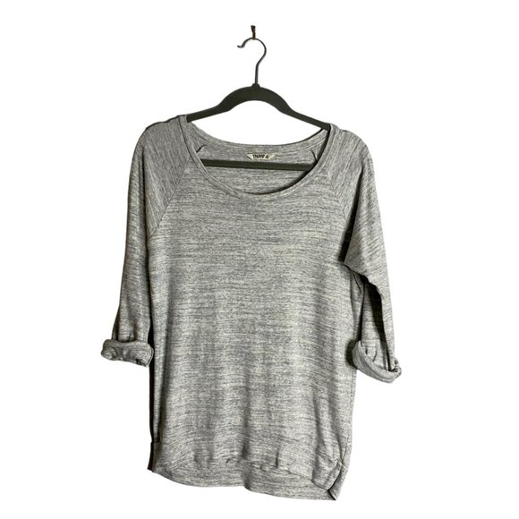 TNA Women's Heather Gray Boat Neck 3/4 Sleeve Top - Picture 1 of 8